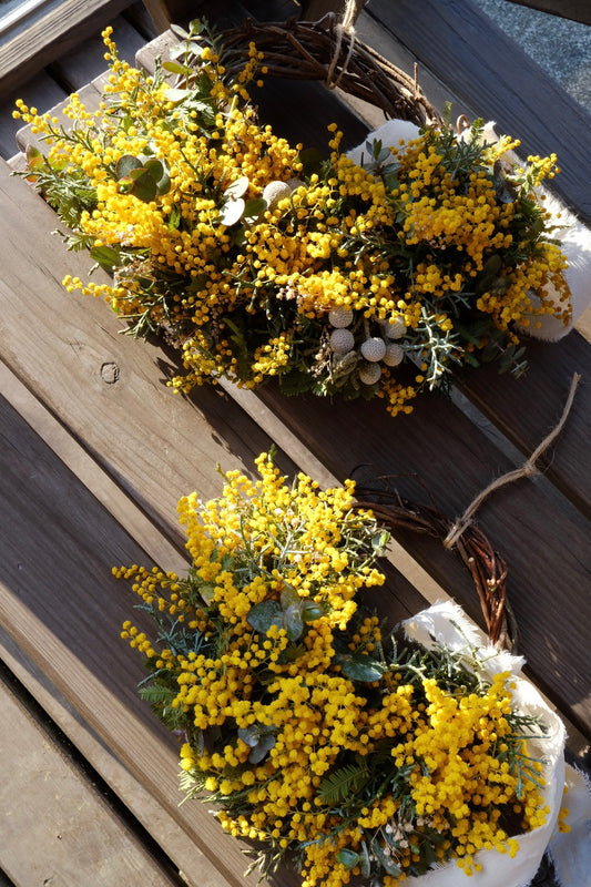 旬の花材でリースを作ろう